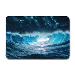 Thunderstorm Storm Tsunami Waves Ocean Sea Small Doormat by Ravend