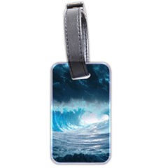 Thunderstorm Storm Tsunami Waves Ocean Sea Luggage Tag (two Sides) by Ravend