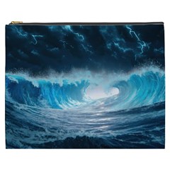 Thunderstorm Storm Tsunami Waves Ocean Sea Cosmetic Bag (xxxl)