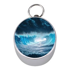 Thunderstorm Storm Tsunami Waves Ocean Sea Mini Silver Compasses