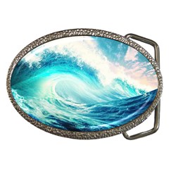 Tsunami Waves Ocean Sea Nautical Nature Water Nature Belt Buckles by Ravend