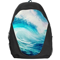 Tsunami Waves Ocean Sea Nautical Nature Water Nature Backpack Bag by Ravend