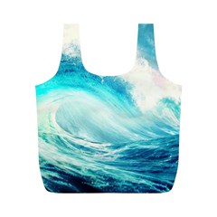 Tsunami Waves Ocean Sea Nautical Nature Water Nature Full Print Recycle Bag (m)