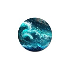 Thunderstorm Tsunami Tidal Wave Ocean Waves Sea Golf Ball Marker (4 Pack)