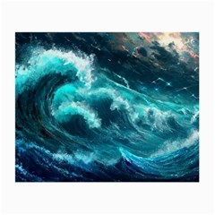 Thunderstorm Tsunami Tidal Wave Ocean Waves Sea Small Glasses Cloth (2 Sides) by Ravend