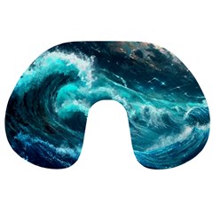 Thunderstorm Tsunami Tidal Wave Ocean Waves Sea Travel Neck Pillow by Ravend