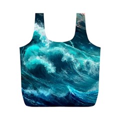 Thunderstorm Tsunami Tidal Wave Ocean Waves Sea Full Print Recycle Bag (m) by Ravend