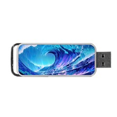 Tsunami Tidal Wave Ocean Waves Sea Nature Water Blue Portable Usb Flash (two Sides) by Ravend