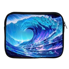 Tsunami Tidal Wave Ocean Waves Sea Nature Water Blue Apple Ipad 2/3/4 Zipper Cases