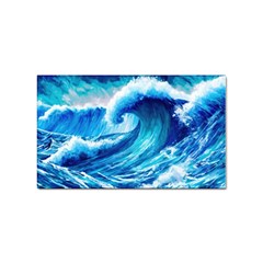 Tsunami Tidal Wave Ocean Waves Sea Nature Water Blue Painting Sticker (rectangular)