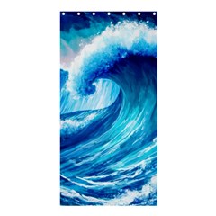 Tsunami Tidal Wave Ocean Waves Sea Nature Water Blue Painting Shower Curtain 36  X 72  (stall) 