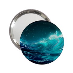 Tsunami Waves Ocean Sea Nautical Nature Water 2 25  Handbag Mirrors