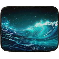 Tsunami Waves Ocean Sea Nautical Nature Water Fleece Blanket (mini)