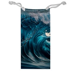 Tsunami Waves Ocean Sea Water Rough Seas 3 Jewelry Bag by Ravend