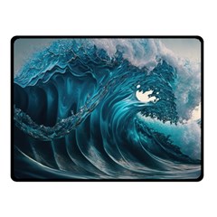 Tsunami Waves Ocean Sea Water Rough Seas 3 One Side Fleece Blanket (small)