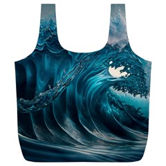 Tsunami Waves Ocean Sea Water Rough Seas 3 Full Print Recycle Bag (xl)