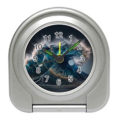 Tsunami Waves Ocean Sea Water Rough Seas 7 Travel Alarm Clock