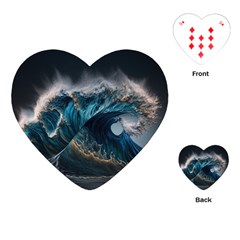 Tsunami Waves Ocean Sea Water Rough Seas 7 Playing Cards Single Design (heart)