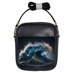 Tsunami Waves Ocean Sea Water Rough Seas 7 Girls Sling Bag