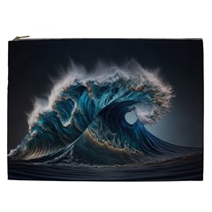 Tsunami Waves Ocean Sea Water Rough Seas 7 Cosmetic Bag (xxl)