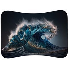 Tsunami Waves Ocean Sea Water Rough Seas 7 Velour Seat Head Rest Cushion by Ravend