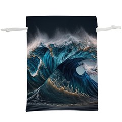 Tsunami Waves Ocean Sea Water Rough Seas 7 Lightweight Drawstring Pouch (xl) by Ravend