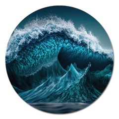 Tsunami Waves Ocean Sea Water Rough Seas 6 Magnet 5  (round)