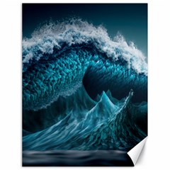 Tsunami Waves Ocean Sea Water Rough Seas 6 Canvas 18  X 24  by Ravend