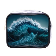 Tsunami Waves Ocean Sea Water Rough Seas 6 Mini Toiletries Bag (one Side)