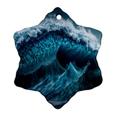 Tsunami Waves Ocean Sea Water Rough Seas 6 Ornament (snowflake)