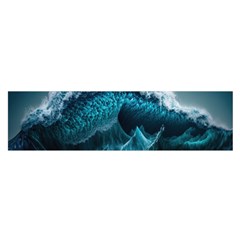 Tsunami Waves Ocean Sea Water Rough Seas 6 Oblong Satin Scarf (16  X 60 )