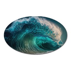 Tsunami Waves Ocean Sea Water Rough Seas 2 Oval Magnet