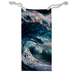 Tsunami Waves Ocean Sea Water Rough Seas 5 Jewelry Bag by Ravend