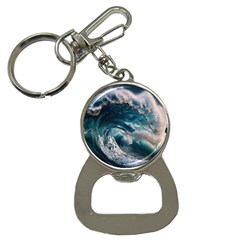 Tsunami Waves Ocean Sea Water Rough Seas 5 Bottle Opener Key Chain