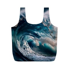 Tsunami Waves Ocean Sea Water Rough Seas 5 Full Print Recycle Bag (m)