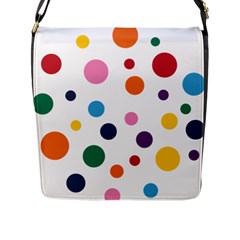 Polka Dot Flap Closure Messenger Bag (l) by 8989