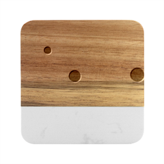 Polka Dot Marble Wood Coaster (square) by 8989