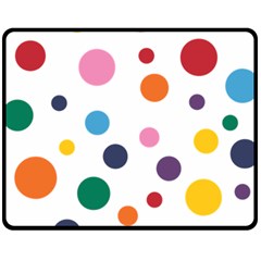 Polka Dot Fleece Blanket (medium) by 8989