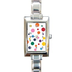 Polka Dot Rectangle Italian Charm Watch