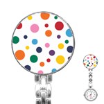 Polka Dot Stainless Steel Nurses Watch Front