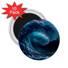 Tsunami Waves Ocean Sea Water Rough Seas 4 2 25  Magnets (10 Pack) 