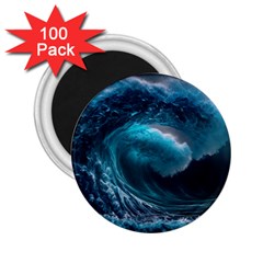 Tsunami Waves Ocean Sea Water Rough Seas 4 2 25  Magnets (100 Pack) 