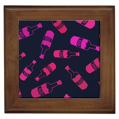 Wine Wine Bottles Background Graphic Framed Tile