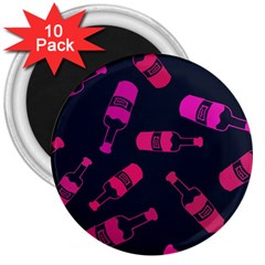 Wine Wine Bottles Background Graphic 3  Magnets (10 Pack) 