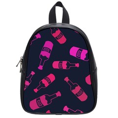 Wine Wine Bottles Background Graphic School Bag (small) by Ravend