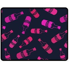 Wine Wine Bottles Background Graphic Fleece Blanket (medium) by Ravend