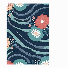 Waves Flowers Pattern Water Floral Minimalist Small Garden Flag (two Sides)