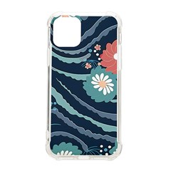 Waves Flowers Pattern Water Floral Minimalist Iphone 11 Pro 5 8 Inch Tpu Uv Print Case by Ravend