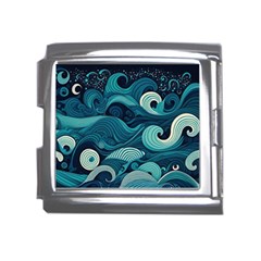 Waves Ocean Sea Abstract Whimsical Abstract Art Mega Link Italian Charm (18mm) by Ravend