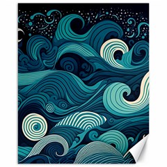 Waves Ocean Sea Abstract Whimsical Abstract Art Canvas 16  X 20 